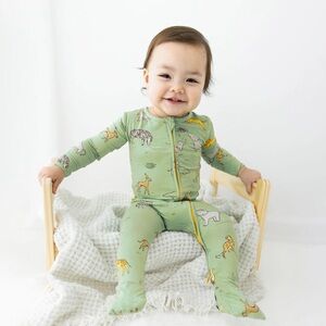Green Safari Animal Print Kids One Piece